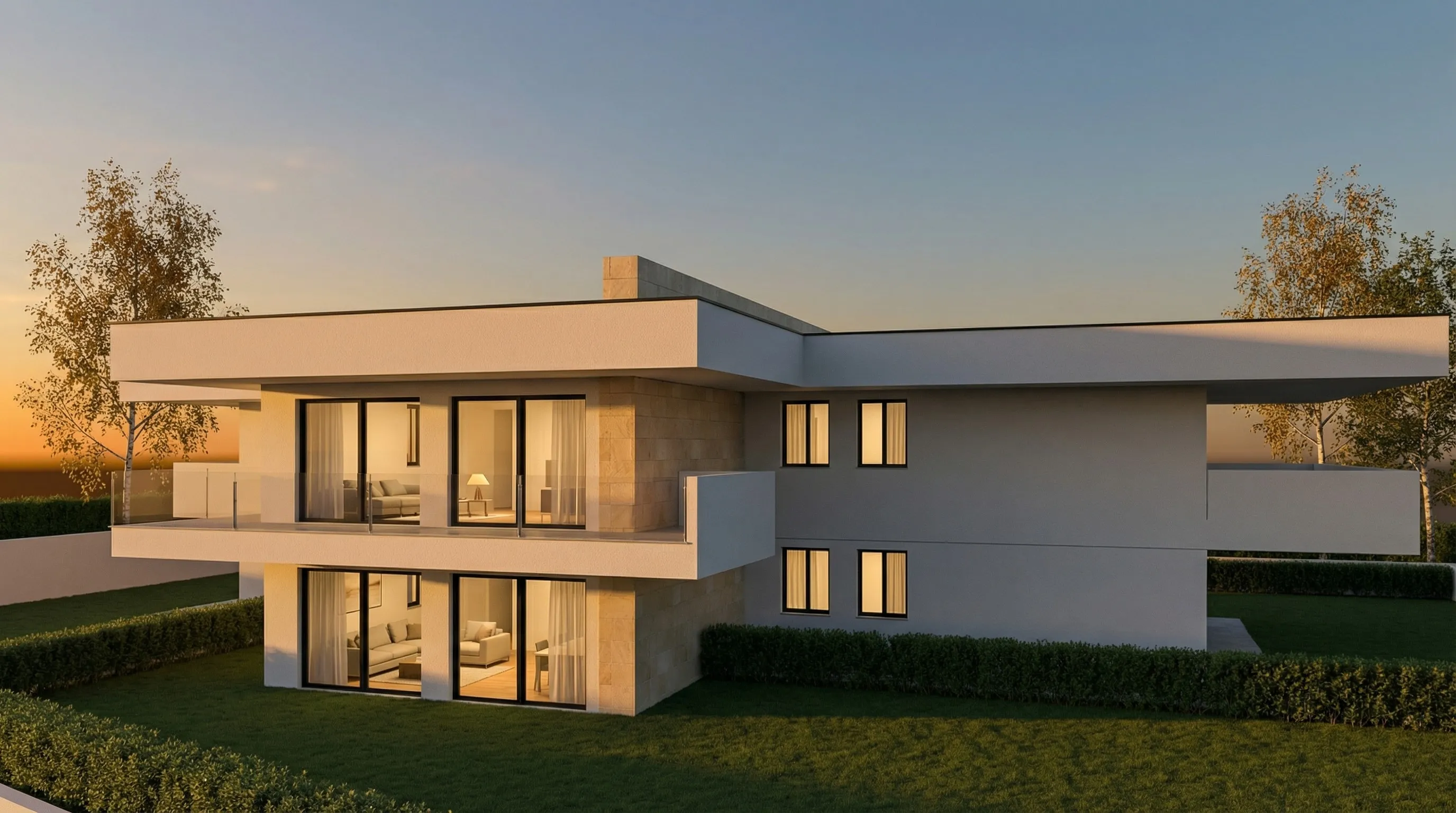 Rendering: un corpo dell’edificio visto dal giardino